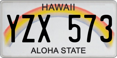 HI license plate YZX573