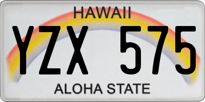 HI license plate YZX575