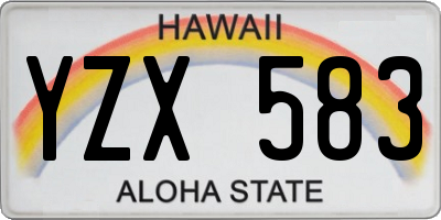 HI license plate YZX583