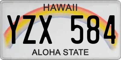HI license plate YZX584