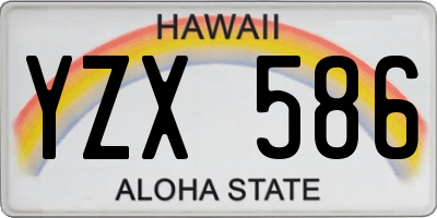 HI license plate YZX586