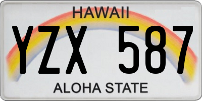 HI license plate YZX587