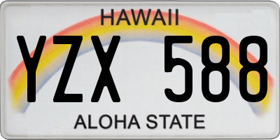HI license plate YZX588