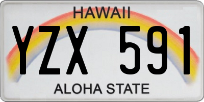HI license plate YZX591