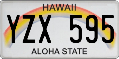 HI license plate YZX595
