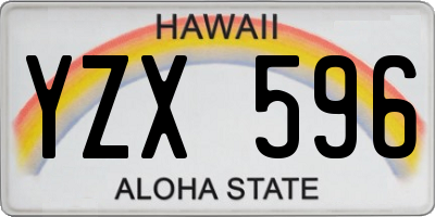 HI license plate YZX596