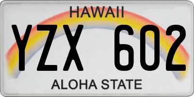 HI license plate YZX602