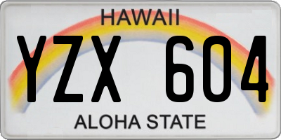HI license plate YZX604