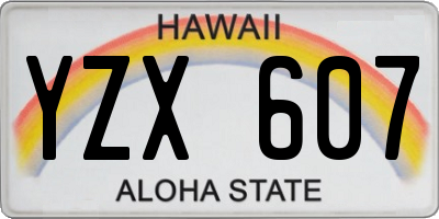 HI license plate YZX607
