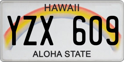 HI license plate YZX609