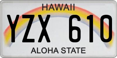 HI license plate YZX610
