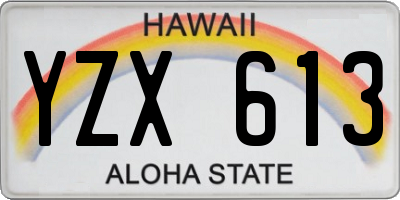 HI license plate YZX613