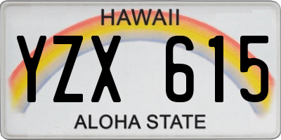 HI license plate YZX615