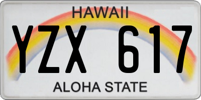 HI license plate YZX617