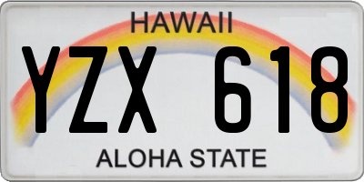 HI license plate YZX618