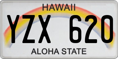 HI license plate YZX620