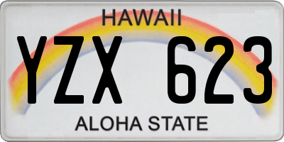 HI license plate YZX623