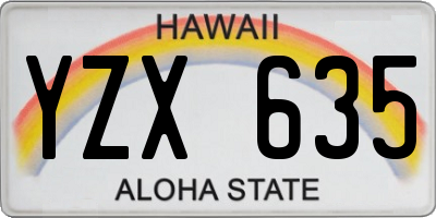 HI license plate YZX635