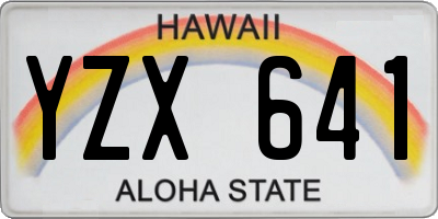 HI license plate YZX641