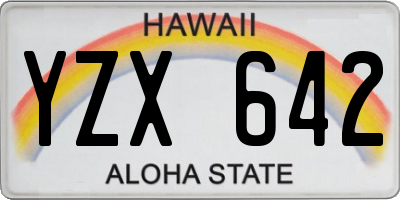 HI license plate YZX642