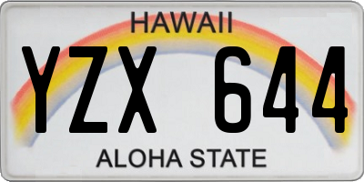 HI license plate YZX644