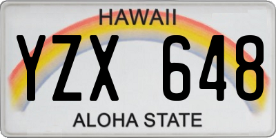 HI license plate YZX648