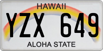 HI license plate YZX649