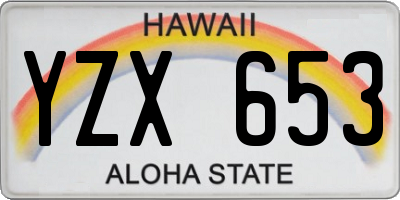 HI license plate YZX653