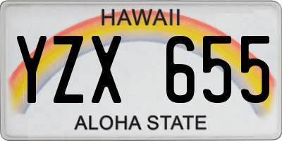 HI license plate YZX655