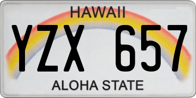 HI license plate YZX657