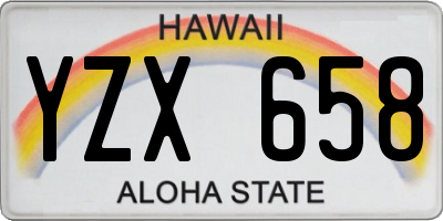 HI license plate YZX658
