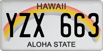 HI license plate YZX663