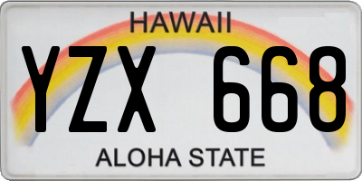HI license plate YZX668