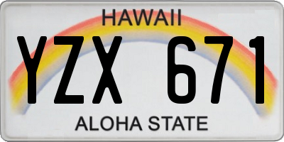 HI license plate YZX671