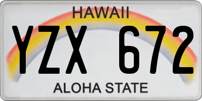 HI license plate YZX672