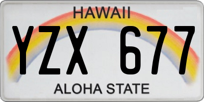 HI license plate YZX677