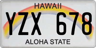 HI license plate YZX678
