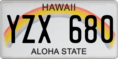 HI license plate YZX680