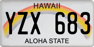 HI license plate YZX683