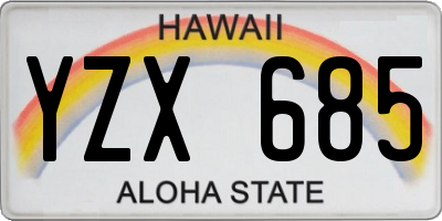 HI license plate YZX685