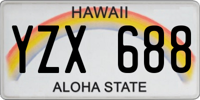 HI license plate YZX688