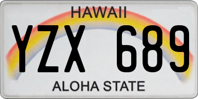 HI license plate YZX689
