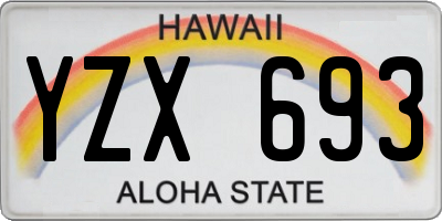 HI license plate YZX693