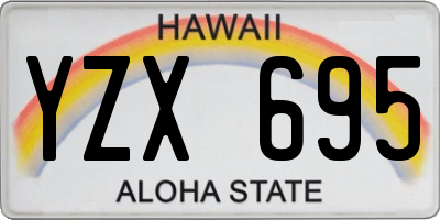 HI license plate YZX695