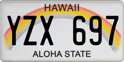 HI license plate YZX697