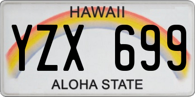 HI license plate YZX699