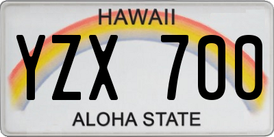 HI license plate YZX700