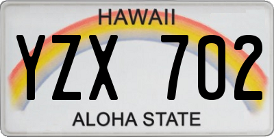 HI license plate YZX702