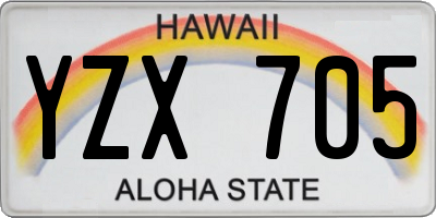 HI license plate YZX705