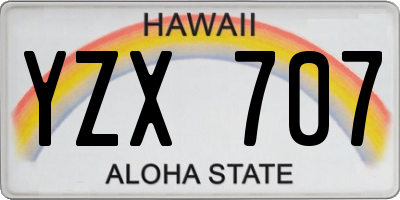 HI license plate YZX707